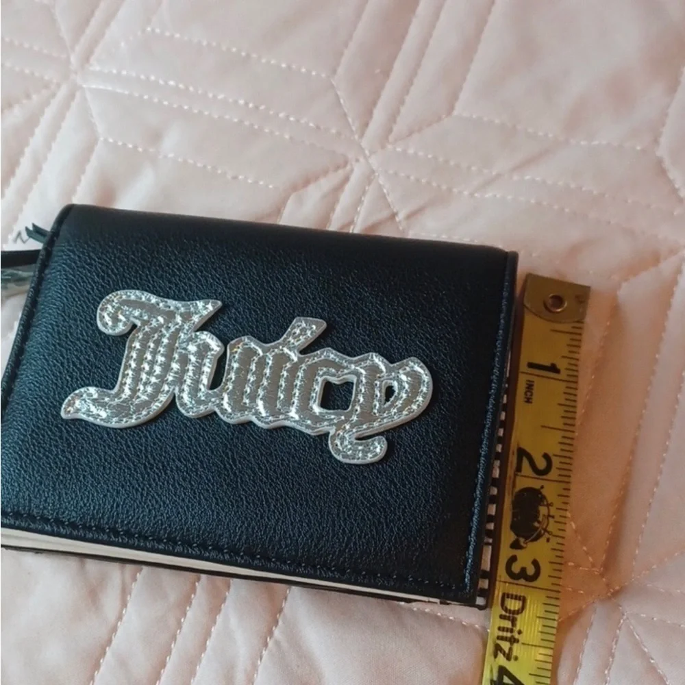 Juicy Couture Structured Bi-Fold Wallet, Black, White, Gold